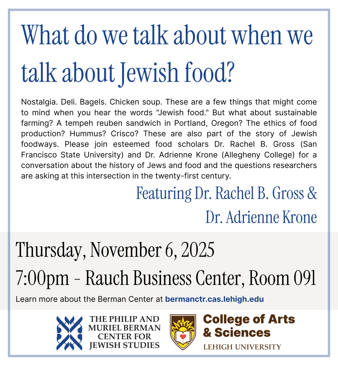 Jewish Food Event Nov 2025 flyer